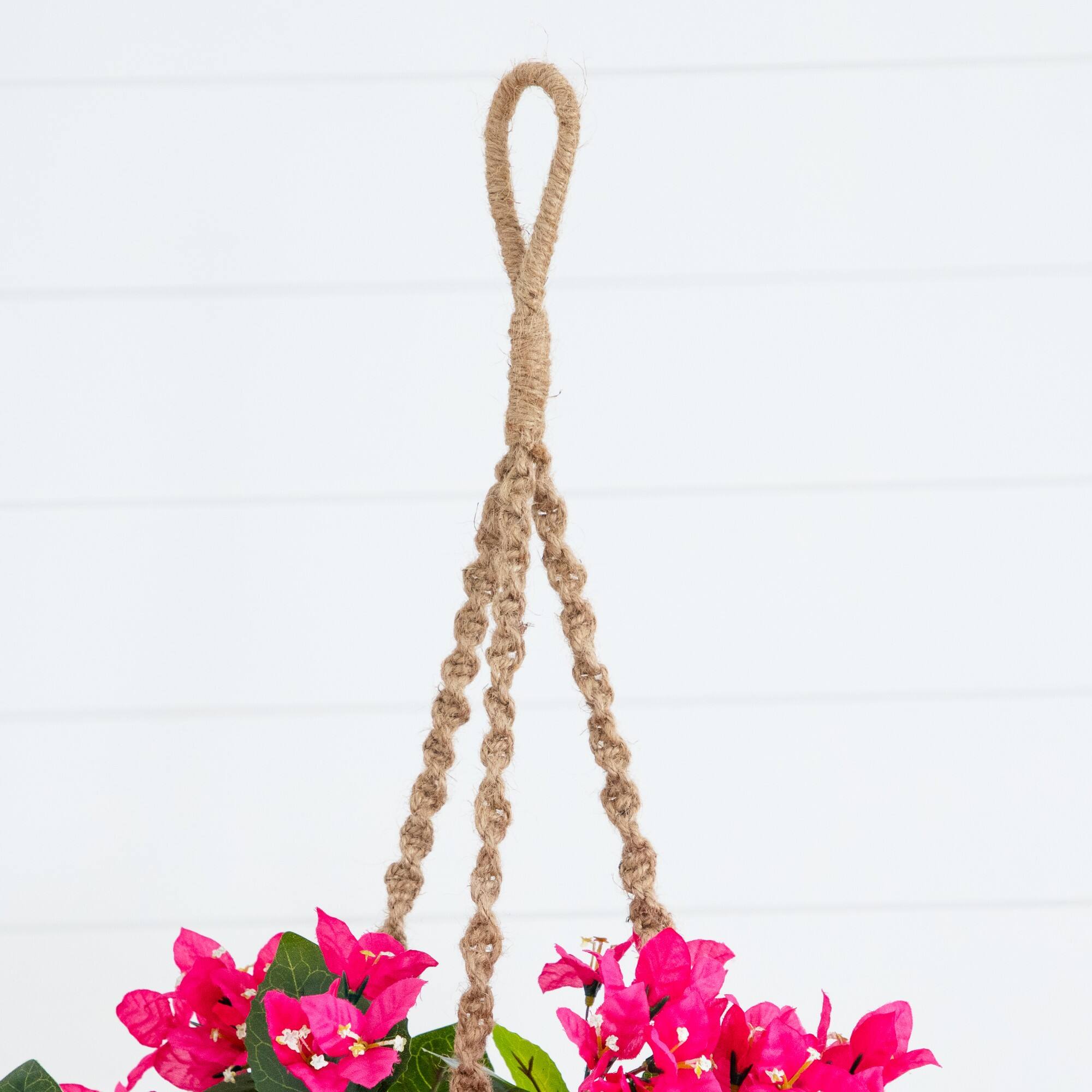 28" UV Resistant Artificial Bougainvillea in Hanging Basket